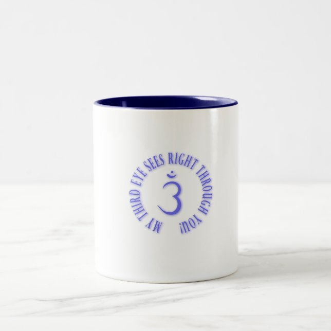 Meine dritten Augen sehen Sie direkt durch Zweifarbige Tasse (Mittel)