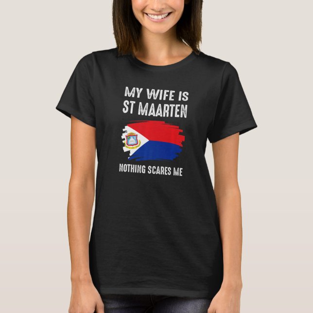 Meine Ehefrau ist die St. Maarten Pride Flag Herit T-Shirt (Vorderseite)