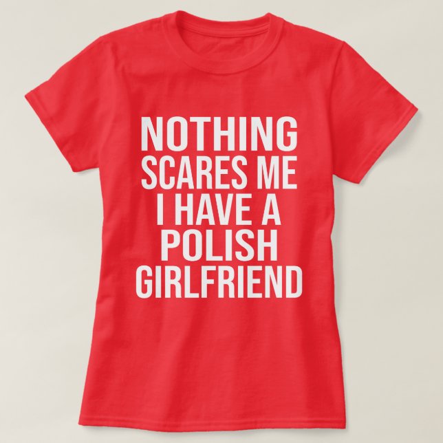 Meine Ehefrau ist Polnisch, nichts macht mir Spaß T-Shirt (Design vorne)