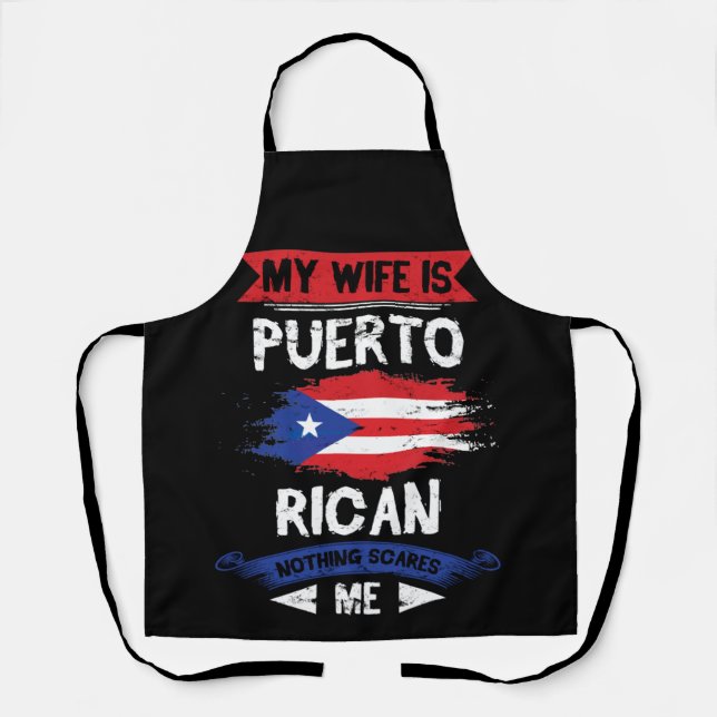 Meine Ehefrau ist Puerto Rico Heritage Root Schürze (Vorderseite)