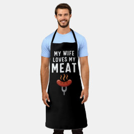 Meine Ehefrau Liebe meine Meat Funny GRILLEN Schürze
