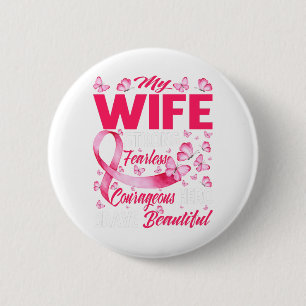 Meine Ehefrau rosa Ribbon Krieger Brustkrebs Button