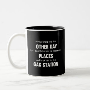 Meine Ehefrau sagte mir neulich, dass ich nicht. Zweifarbige Tasse