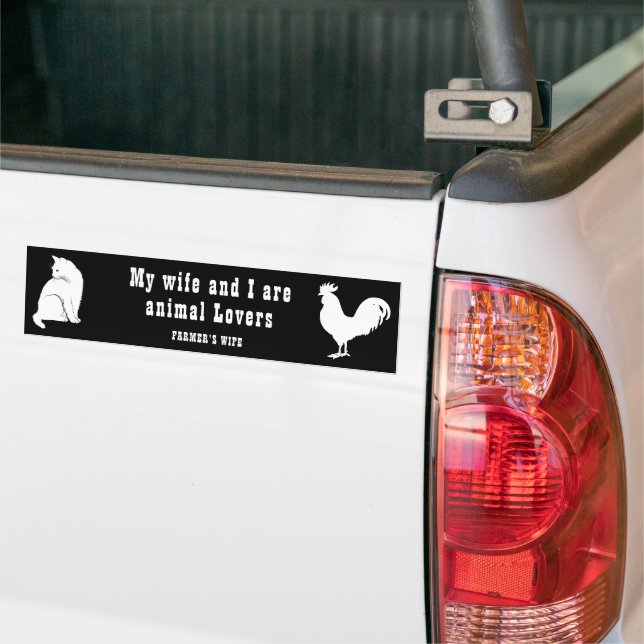 MEINE EHEFRAU UND ICH SIND TIERLIEBER - BAUERN EHE AUTOAUFKLEBER (Auf Lkw)