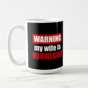 Meine Ehefrau zu warnen ist norwegisch Kaffeetasse