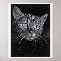 Meine eigene Hand Zeichne Katzenfacettenposter