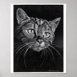 Meine eigene Hand Zeichne Katzenfacettenposter Poster
