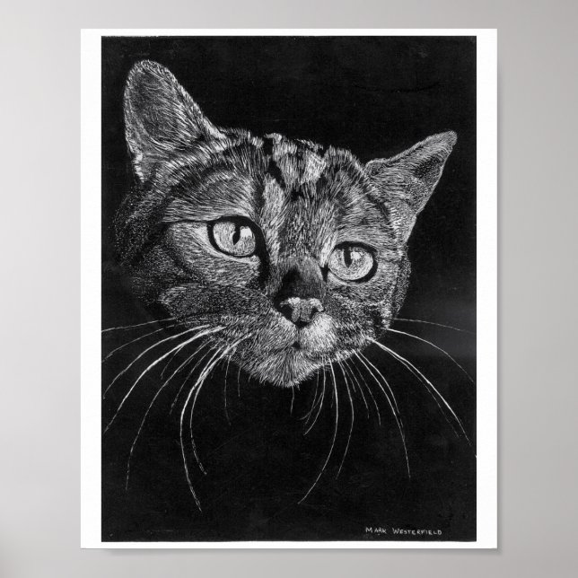 Meine eigene Hand Zeichne Katzenfacettenposter Poster (Vorne)