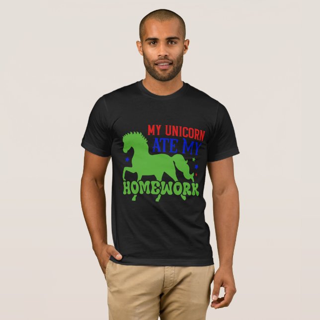 Meine Einhorn Ate Meine Hausaufgaben T-Shirt (Vorne ganz)
