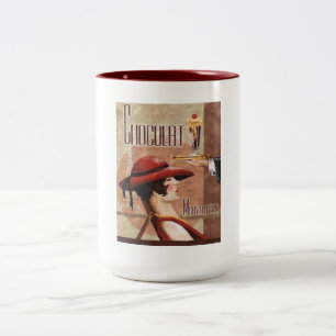 Meine elegante französische Schokolade-Tasse Zweifarbige Tasse