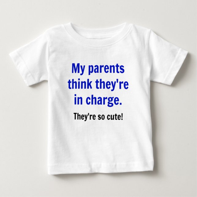 Meine Eltern denken, dass sie - Blau Baby T-shirt (Vorderseite)