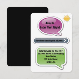 MEINE ELTERN SIND LAME Bat Bar Mitzvah Empfang Car Einladung