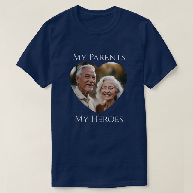 Meine Eltern (sind) Meine Helden - Erwachsenes Fot T-Shirt (Design vorne)