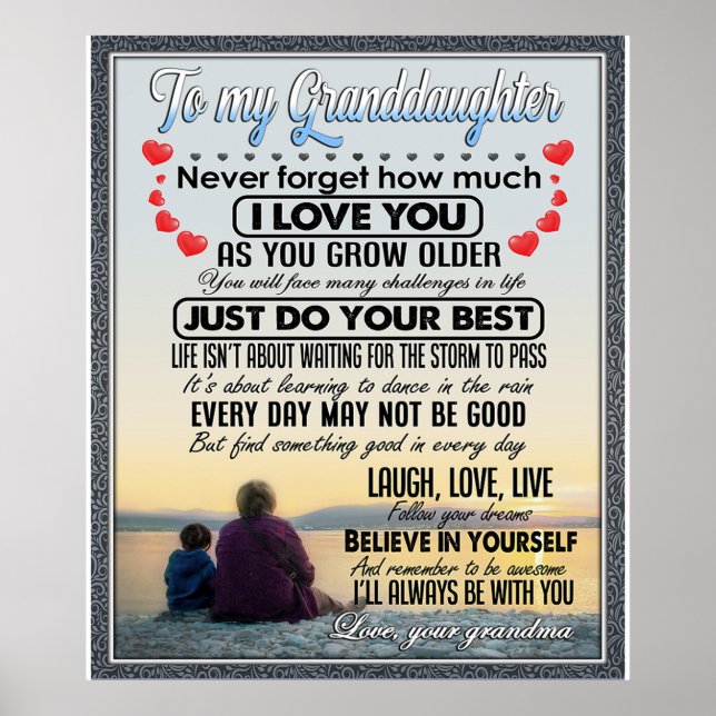 Meine Enkelin, Baby Girl Birthday Geschenkidee Poster (Vorne)