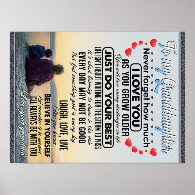 Meine Enkelin, Baby Girl Birthday Geschenkidee Poster (Vorne)