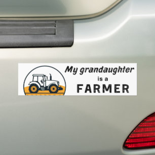 Meine Enkelin ist Bauer-Traktor-Landwirtschaft Autoaufkleber