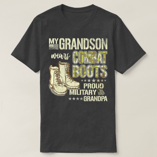 Meine Enkelin trägt die Kampfstiefel für die Milit T-Shirt (Design vorne)