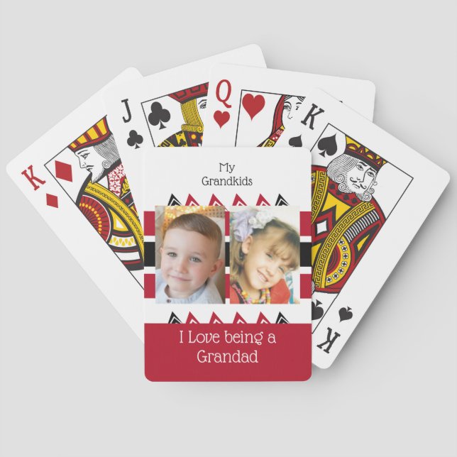 Meine Enkelkinder-Liebe ist ein großrotweißes Groß Spielkarten (Rückseite)