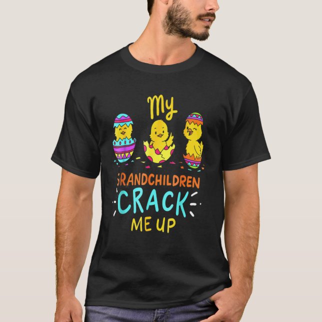 Meine Enkelkinder machen mir Niedlich Ostern auf T-Shirt (Vorderseite)