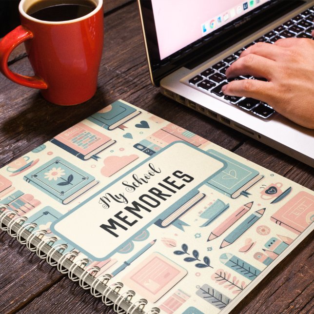 Meine Erinnerungen an der Schule Sonderbücher und  Notizbuch (My School Memories custom name backpacks Spiral Notebook)