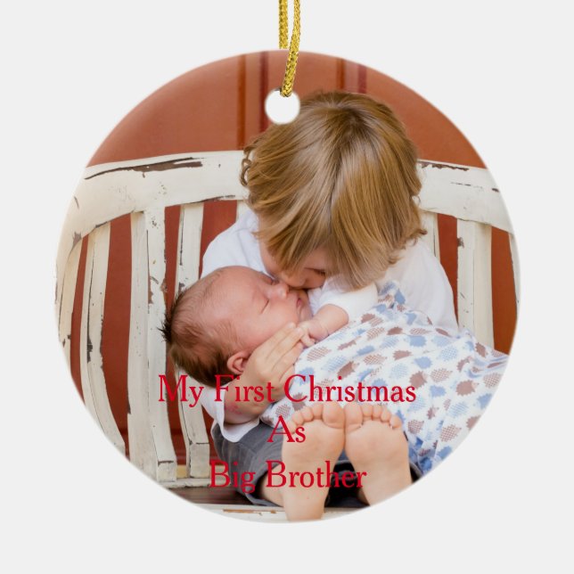Meine erste Christma als großer Bruder Keramik Ornament (Vorne)