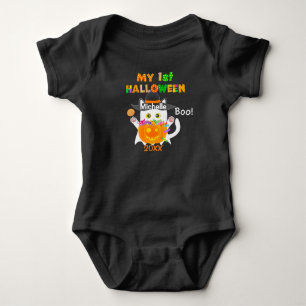 Meine erste Halloween-Geisterkatze Baby Strampler