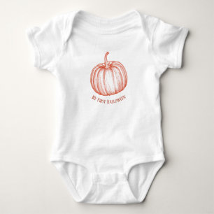 Meine erste Halloween-Kürbisillustration Baby Strampler