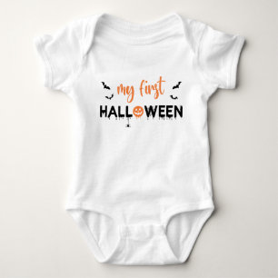 Meine erste Halloween-Schwarzorange-Spookie-Typogr Baby Strampler