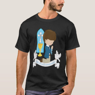 Meine erste Kommunion Kinder Kinder Sohn Junge Brü T-Shirt