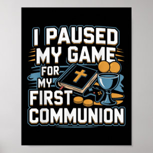 Meine erste Kommunion Videospiel-Controller-Gesche Poster