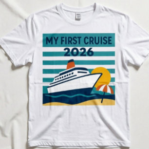 Meine erste Kreuzfahrt 2026 Retro-Sonnenuntergang T-Shirt