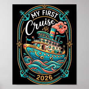 Meine erste Kreuzfahrt 2026 Süße nautische Familie Poster