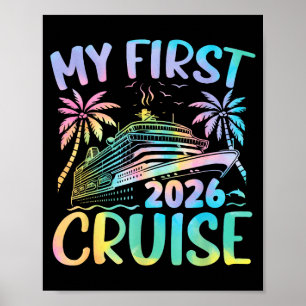 Meine erste Kreuzfahrt 2026 Urlaub Tie Dye Familie Poster