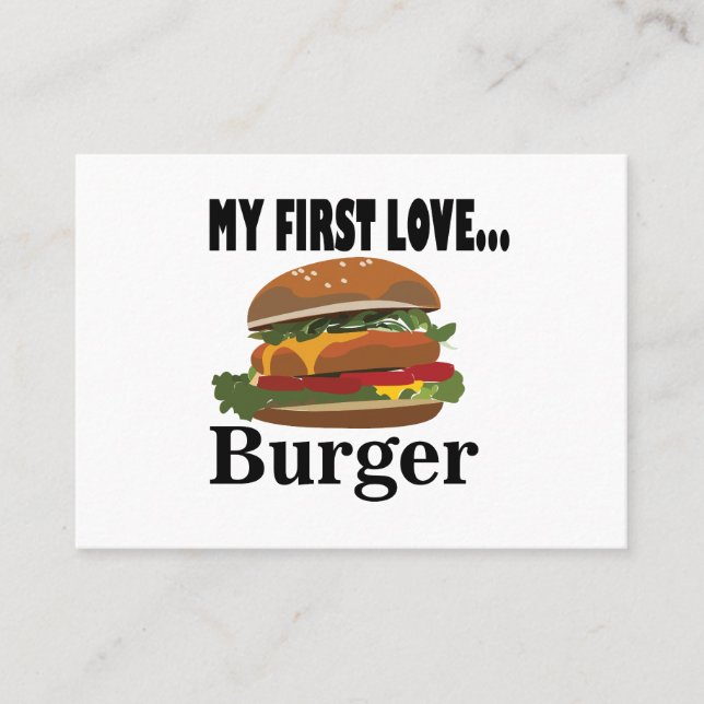 Meine erste Liebe Burger Koch Restaurant Visitenkarte (Vorderseite)