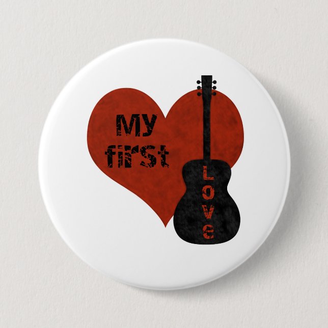 Meine erste Liebe Gitarre Button (Vorderseite)