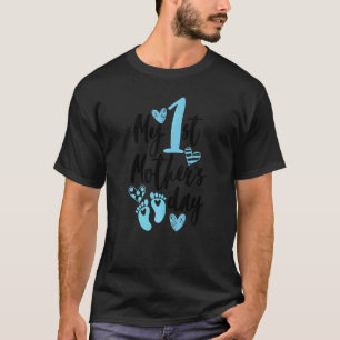 Meine erste Mütter Tag Junge Herz Footprint Mutter T-Shirt