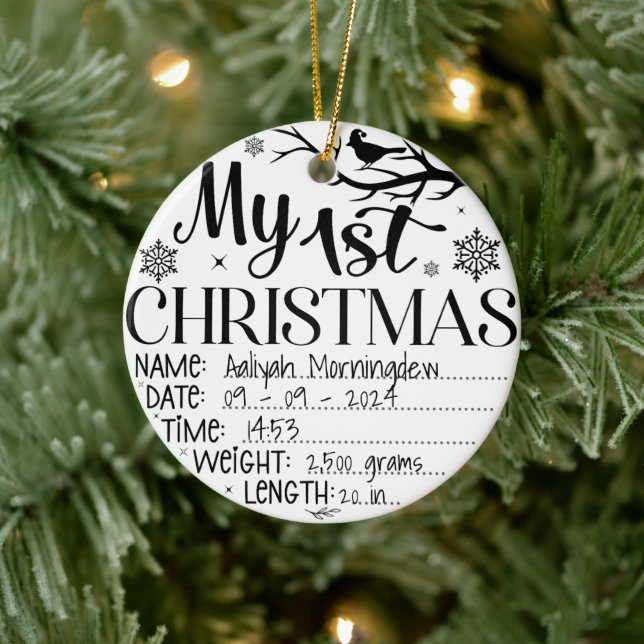 Meine erste Personalisierte Weihnachtsnachtsnachts Keramik Ornament (Baum)