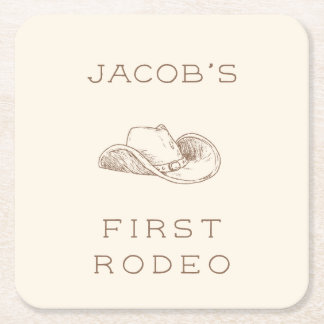 Meine erste Rodeo anpassbare neuronale Party Servi Rechteckiger Pappuntersetzer
