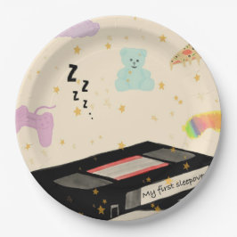 Meine erste Sleepover - Dreamcore VHS Nostalgie Pappteller