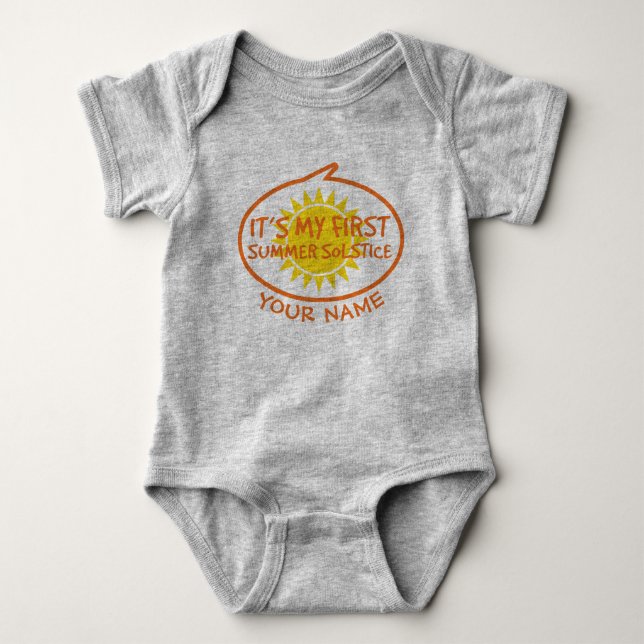 Meine erste Sommer-Sonnenwende Baby Strampler (Vorderseite)