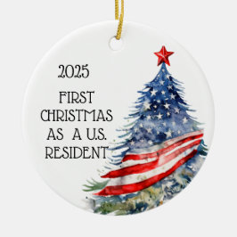Meine erste US-amerikanische Weihnachtsflagge Keramik Ornament