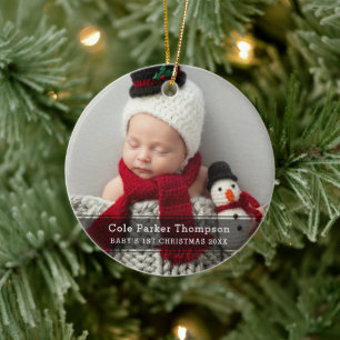 Meine erste Weihnachten Schwarz gestreifte benutze Keramik Ornament