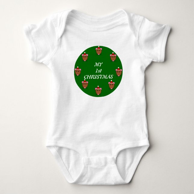 Meine erste Weihnachts-Custom-Maus Baby Strampler (Vorderseite)