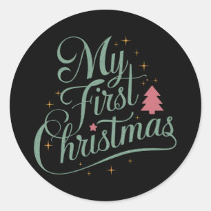 Meine erste Weihnachts Matching Familie Xmas Neubo Runder Aufkleber