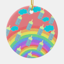 Meine erste Weihnachts-Rainbow-Babyflasche Dekorat Keramik Ornament