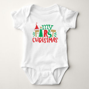 Meine erste Weihnachtsbaum-Weihnachtsmannmütze Red Baby Strampler