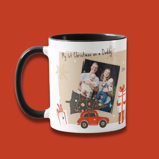 Meine erste Weihnachtsfeier als Daddy Foto Winterf Tasse (Von Creator hochgeladen)