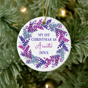Meine erste Weihnachtsfeier als Lila Jahr Keramik Ornament
