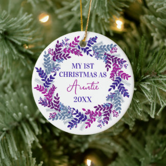 Meine erste Weihnachtsfeier als Lila Jahr Keramik Ornament