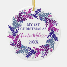 Meine erste Weihnachtsfeier als Lila Jahr Keramik Ornament